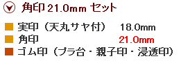 角印21.0ｍｍセット