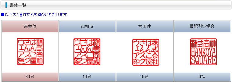 書体一覧