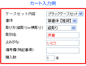 カート入力例