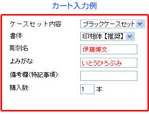 カート入力例