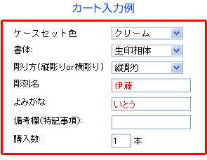 カート入力例